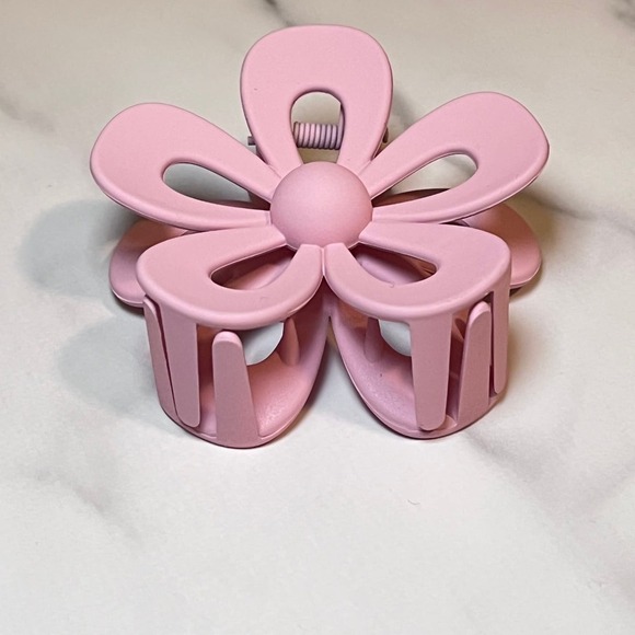 Pink Women’s Fashion Flower Retro Hair Claw Clip - Picture 3 of 4